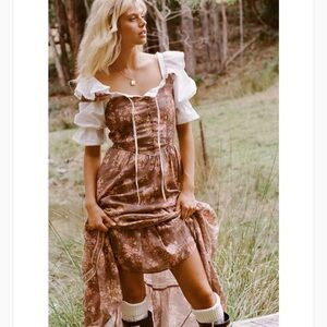 Spell & the Gypsy Collective Meadowland Linen Dress size XS EXCELLENT